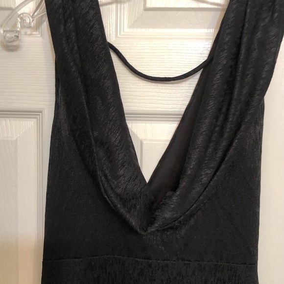 Windsor size large black LBD deep V faux wrap dress with asymmetrical hem NWOT - Picture 2 of 15